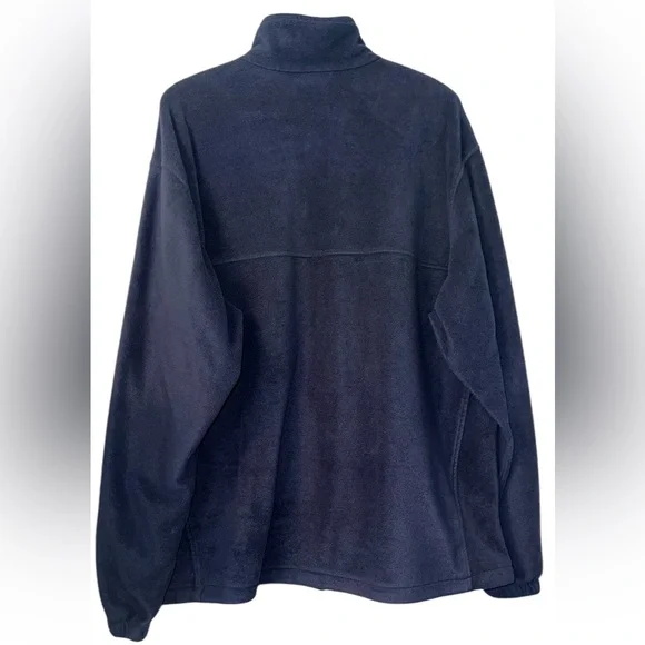 Columbia Men's Full Zip Up Fleece Mock Neck Jacket Navy Blue - Picture 2 of 3